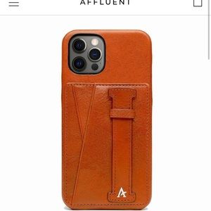 Leather IPhone 13 Pro Card Holder Finger Loop Case